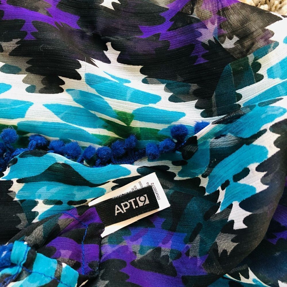 Aztec Blue Purple Aprt. 9 Patterned Infinity Scarf - Picture 3 of 3